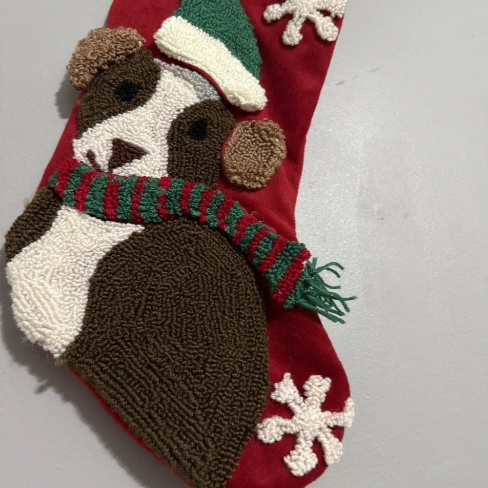 Festive Jingles and joy‎ Doggie Red Christmas Stocking Fast Free Shipping